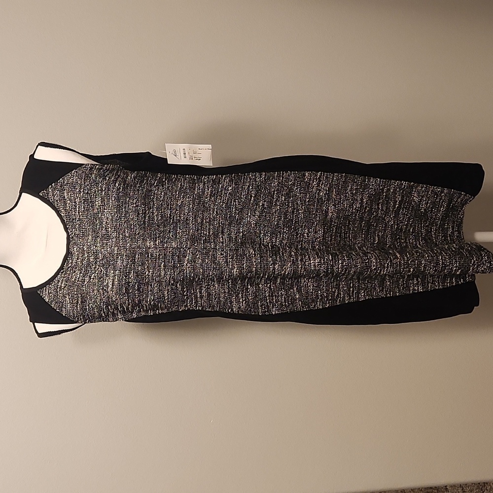 Eileen Fisher Colorblock ponte panels tweed knitted dress (new with tags)